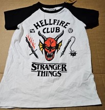 Stranger Things Netflix Hellfire Club Shirt Vanilla UndergroundYouth Sz 12 New - £10.81 GBP