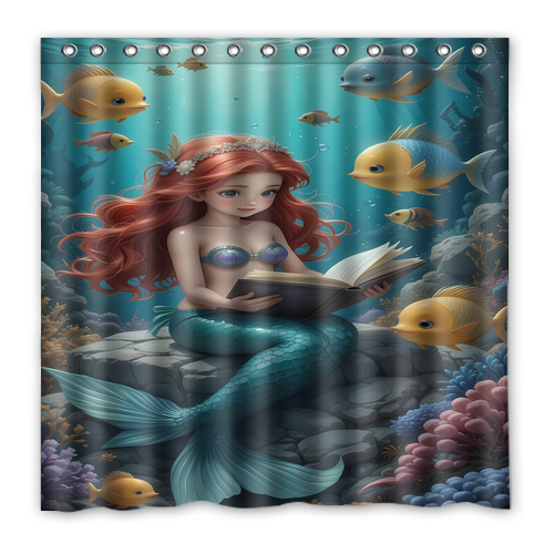 Hot!!! The Little Mermaid Custom Waterproof Polyester Shower Curtain 4 Size Item image 6