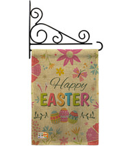 Happy Easter Colourful Flowers Burlap - Impressions Decorative Metal Fan... - £26.57 GBP