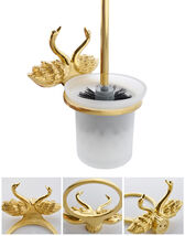 Gold Pvd NeW Classic style bathroom brass swan toilet brush holder - $199.00