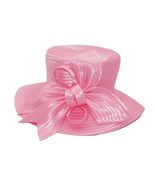 HF2022 Pink Women&#39;s Derby Hat Satin Ribbon Church Hat Kentucky - £68.94 GBP