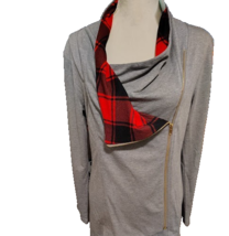 NEW DRESSFO Tartan Plaid Panel Cowl Neck Tulip Front Tunic Top 6 Womens ... - $202.25 MXN