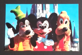 Walt Disney World Mickey Goofy Pluto Castle UNP Postcard c1970s #0100116... - $7.99