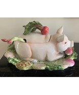 Fitz &amp; Floyd French Market Pig Tureen Ladle and Under Plate / Wall Plate - £388.46 GBP