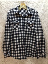 Abollria Women&#39;s Button Up Shirt Black and White Checked Flannel - £7.63 GBP
