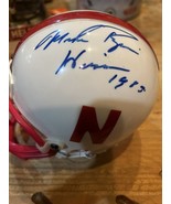 Mike Rozier Nebraska Cornhuskers Signed Mini Helmet &amp; &quot;Heisman 1983&quot; - $74.99