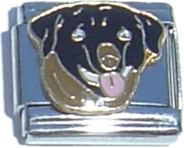 Black Dog Face Italian Charm - £7.09 GBP