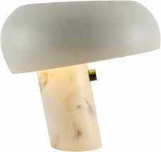 Bachatskiy White Marble Accent Table Lamp With Metal Shade - $145.59