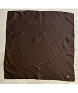CHRISTIAN DIOR Silk Brown Scarf Handkerchief 16x16 Rolled Edges - $33.83 CAD