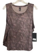 90 Degree By Reflex Sleeveless Tank Top - Feather Palm Tree Size Xl Mauve Taupe - £11.86 GBP