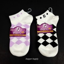 (Lot Of 2) FootJoy ProDry Socks Women&#39;s Sz 6-9 Low Cut Golf FJ Pink Blac... - $23.75