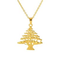 Gold Silver Color Tree Necklace for Women Girls Stainless Steel Long Chain Choke - £20.04 GBP