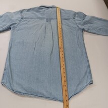 Vintage Faded Glory FGM46F01 Mens Small Blue Denim Shirt Long Sleeve Button-Down image 8