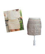 San Souci Womens Beige Tiered Lace Mini Skirt Sz Medium Lined - £11.68 GBP