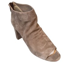 VAN ELi Women&#39;s Shoes Peep Toe Ankle Boots Beige Suede Size 8.5 - $35.99
