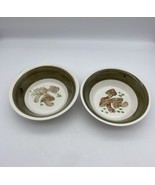 VTG MCM Korea Hand Painted Merry Mushroom Bowls Soup Cereal Set Of 2 - $33.34 CAD
