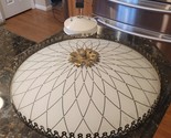 Vintage 70s White Geometric Pattern Frosted Light Fixture Cover Ceiling ... - $239.95