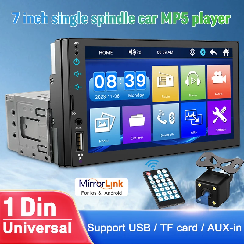 AHOUDY Universal 1Din Stereo Car Radio HD Touch Screen Multimedia Video ... - £44.05 GBP+