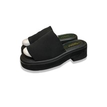 Vintage NEW Y2K City Limits Black Chunky Platform Slip On Wedge Sandals ... - $819.97 MXN