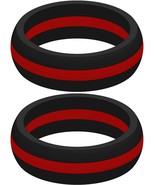 Two (2) Thin RED Line Silicone Rings Active Wedding Band Replacement Pic... - $13.55 CAD