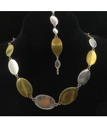 RLM STUDIO 925 Sterling Silver - Shiny Two Tone Necklace &amp; Bracelet Set ... - $445.81 CAD