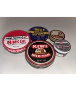 Vintage Lot of 5 Shoe Polish  Red Wing, Lincoln, Mink Oil &amp; KIWI,  Empty... - £12.67 GBP