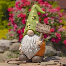 Zaer Ltd. Spring Garden Gnomes The Smallfries (Pink Hat and Welcome Sign) - $109.95