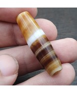 Ancienne perle d&#39;agate baguée motif naturel rare ancien yéménite BD L1 - $526.10 MXN