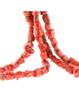 Red Coral Beads Chunky Loose Three 15 inch Strands Lot 10-20mm Boho Gypsy - $32.58 CAD