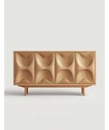 interoknack Retro Sculpted Wood Sideboard  Designer Solid Wood U-Relief... - $44,344.70 MXN