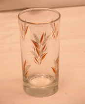 Old Vintage Wheat Sprays Pattern by Libbey Beverage Glass Tumbler w Gold... - $8.90