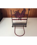 Rustic Distressed Folding Blk/Red Rooster Chicken Poultry Farmhouse Hang... - €13,79 EUR