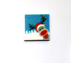 Building Block Christmas Card Sock Monkey 2X2 printed piece Minifigure U... - $3.50