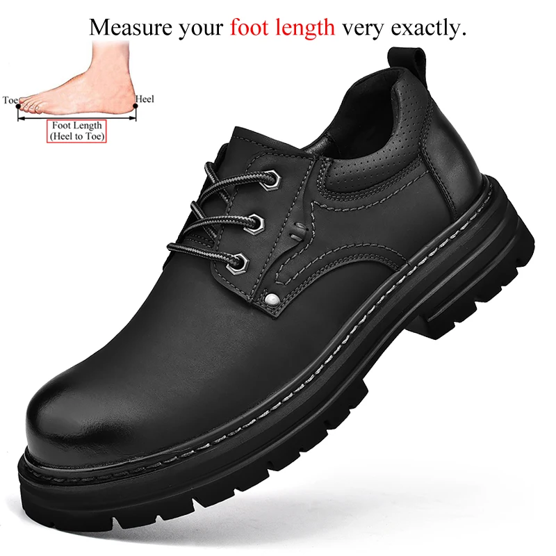 Men low yellow work shoes without steel toe anti slip outdoor working genuine leather thumb200