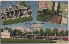 North East, Maryland Postcard Holiday House Motel Route 40 Roadside Linen 1950s - £2.30 GBP