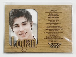 LOGAN Personalized Name Profile Laser Engraved Wood Picture Frame Magnet - £10.82 GBP