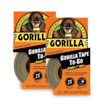 Gorilla Tape, Mini Duct Tape to-Go, 1&quot; x 10 yd Travel Size, Black, (Pack... - $16.99
