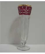 Victorian Cranberry Flash Glass Bud Vase Antique Glass Flower Vase 9 Inc... - €25,75 EUR