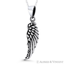Guardian Angel Eagle Wing Antique-Finished .925 Sterling Silver 38mmx9mm Pendant - £19.70 GBP+