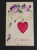 Paul Finkenrath To My Valentine Cloth Satin Heart Series 7221 Vtg Postca... - $14.99