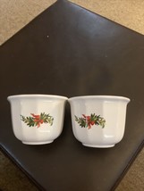 Lot of 2 Pfaltzgraff Christmas Berries Holly Votive Candle Holders - £4.97 GBP
