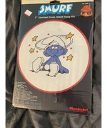 Smurf 7&quot; Counted Cross Stitch Hoop Kit No. 5063 WonderArt New Sealed - £14.01 GBP