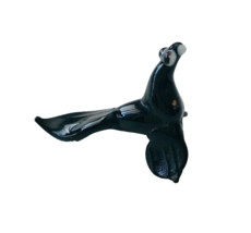 Miniature Seal Hand Blown Art Glass Black 1.5 x 1 x .75 inches - £10.06 GBP