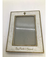 5X7 BY FAITH I STAND GOLD/WHITE CERAMIC PICTURE FRAME - $18.99 CAD
