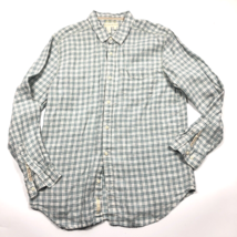 The Territory Ahead Mens XXL Linen Tailored Fit Shirt Blue Plaid Long Sleeve - £18.38 GBP