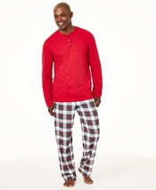 allbrand365 designer Mens Button Front Pajama Top,Red,XX-Large - £31.38 GBP