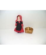 Vintage Porcelain Little Red Riding Hood with Basket and Hood 5&quot; Tall - $12.74