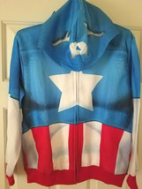 Disney Store Captain America Hoodie Jacket for Kids Sz 6 10/12 14/16 - £23.94 GBP