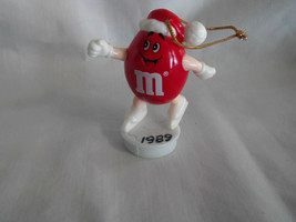 M &amp; Ms Red Ice Skater Candy Tube Topper Christmas Ornament 3 Inches Tall 1989 - £3.96 GBP