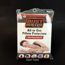 Dust Buster Pillow Protector Set of 2 With Bed Bug Guard Allergen Barrie... - £11.70 GBP